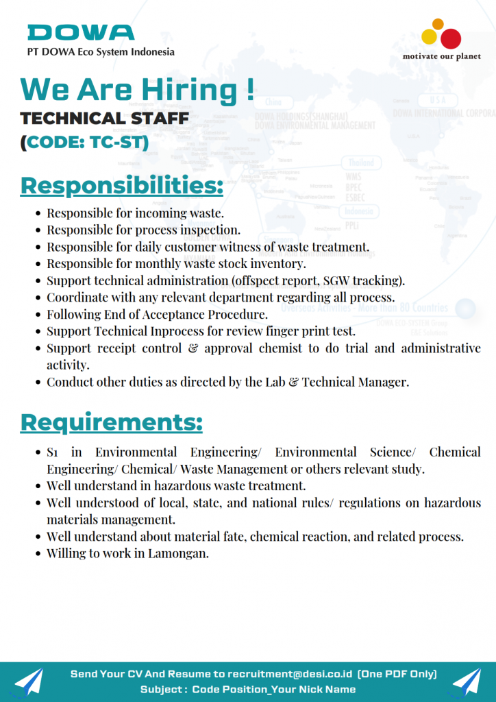 Dowa Eco System career Technical Staff