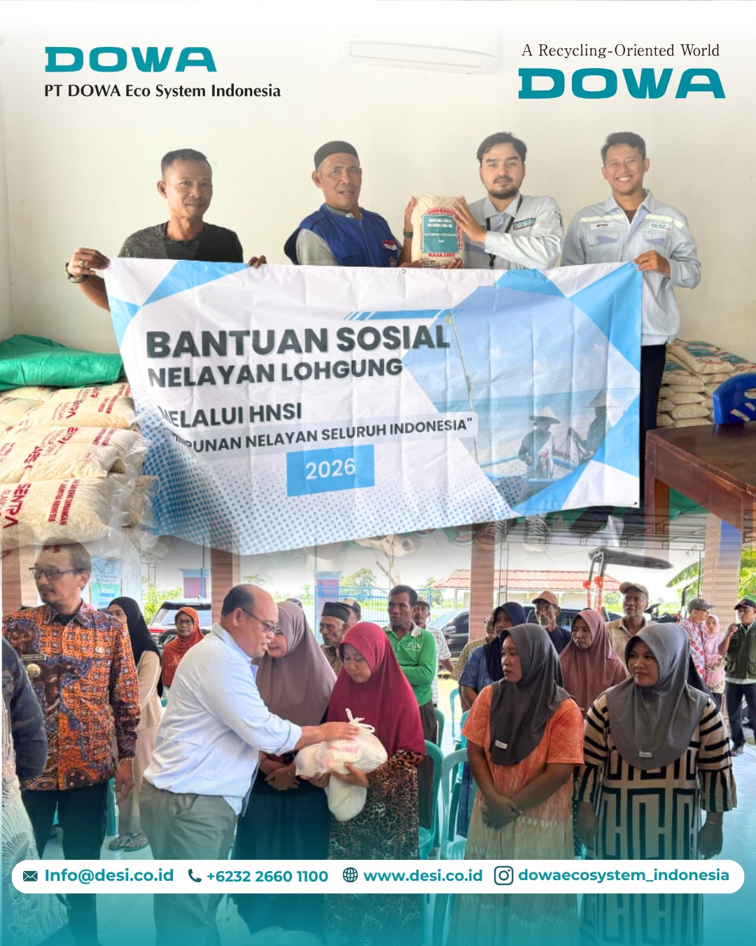 PT Dowa Eco System Indonesia Salurkan 2,6 Ton Beras untuk Warga Lamongan Selama Ramadhan 2
